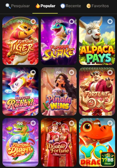 Jogador explorando novos jogos no 77bb